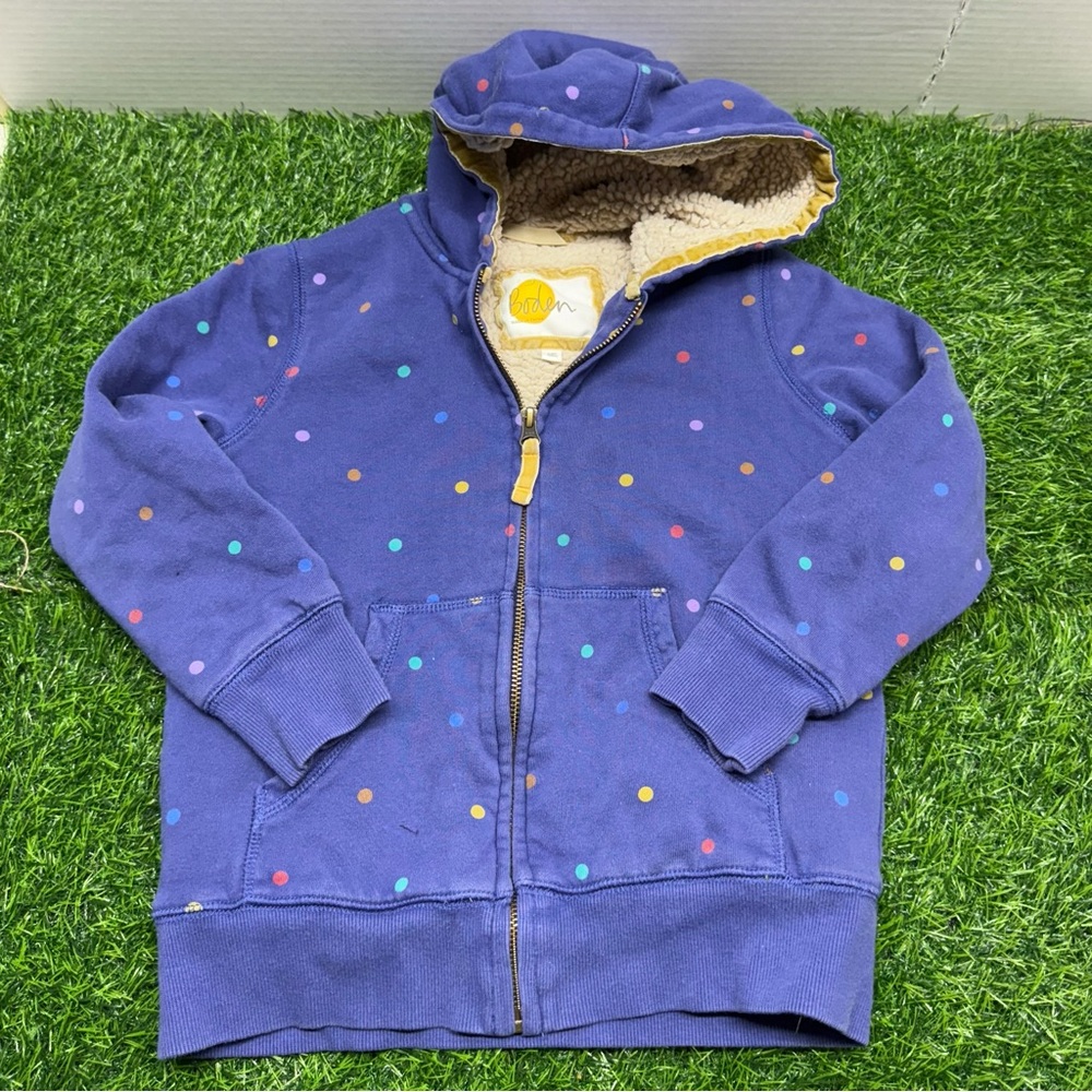 Mini Boden Shaggy Fleece Lined Zip Up Hoodie